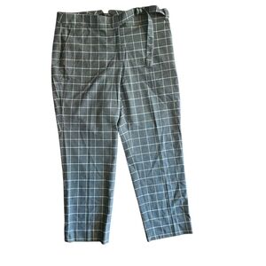 Banana Republic Women's Gray and White Plaid Pants